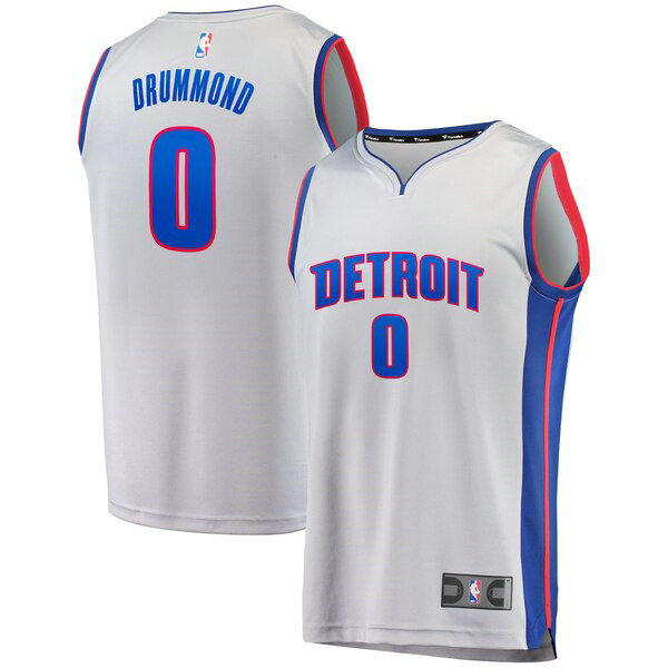 Maillot nba Detroit Pistons Statement Edition Homme Andre Drummond 0 Gris